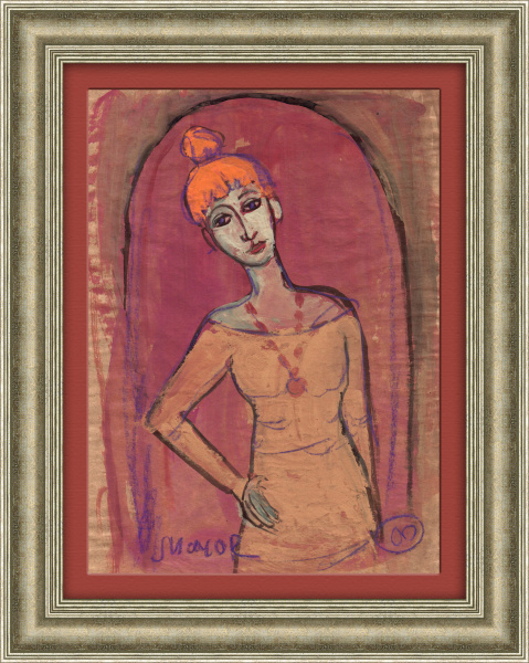 Портрет дамы в желтом. Авторская графика