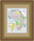 Африка, колонии. Антикварная карта 1928 года