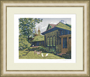 Лето в деревне. Винтажная гравюра