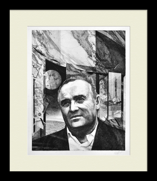 Освоение космоса в СССР. Королёв С.П. Редкий, авторский офорт