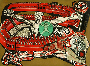 Крушение Китайской стены, литография Эрнста Неизвестного Крушение Китайской стены, литография Эрнста Неизвестного