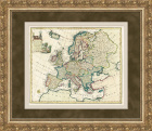 Большая гравированная карта Европы (включая европейскую часть России) картографа Эмануэля Боуна 1744 года