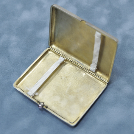 серебряный массивный портсигар "русский стиль"