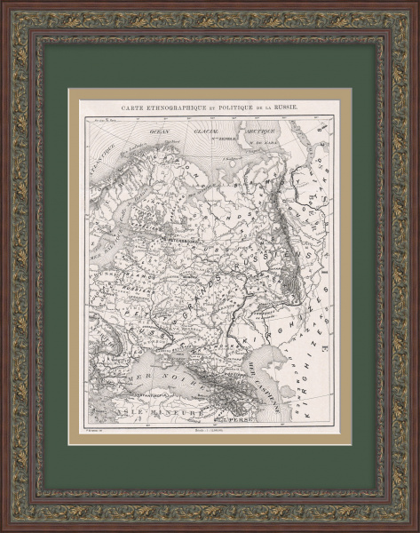 Политическая и этнографическая карта Российской империи, 1890 год