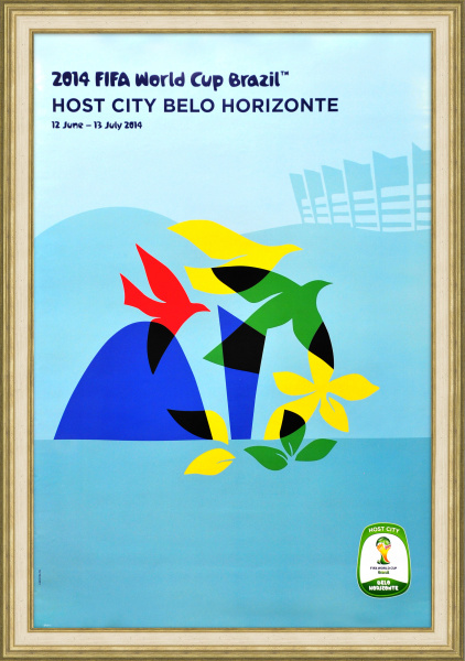Чемпионат мира по футболу в Бразилии, Белу-Оризонти. Малотиражный плакат.