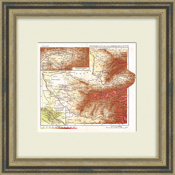 Средняя Азия и Ферганская долина. Антикварная карта 1934 года