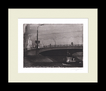 Вид с Подгорской набережной, Таганский район. Авторская гравюра Вид с Подгорской набережной, Таганский район. Авторская гравюра