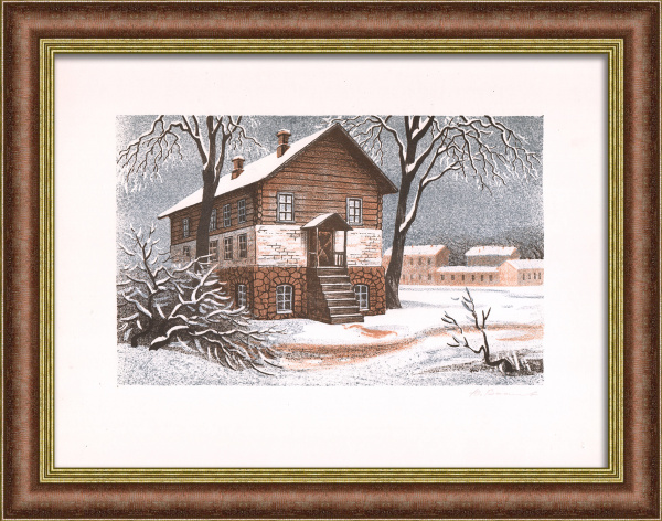 Выборгская сторона Санкт-Петербурга: трактир на улице Карбышева. Советская автолитография