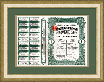 Акционерное общество нефтеносной Ферганской долины. Антикварная акция 1912 года