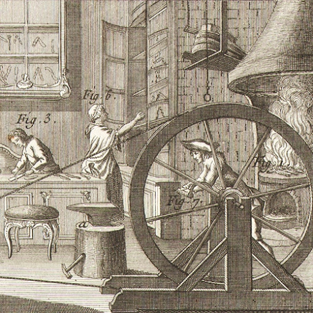 мастерская ножовщиков и их инструменты. старинные гравюры