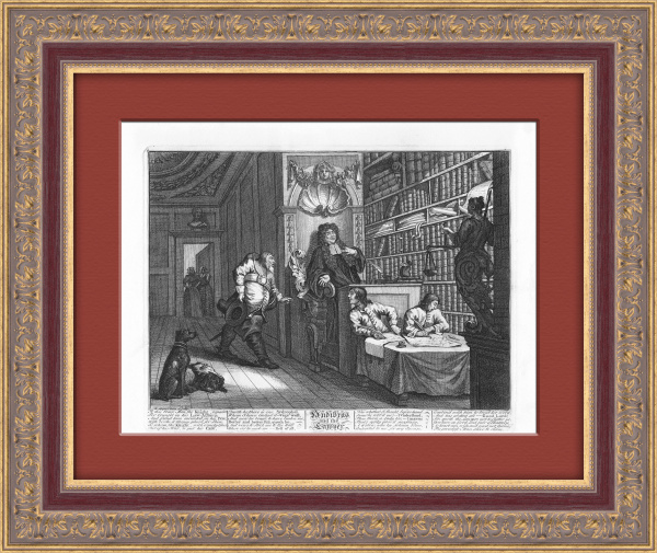 У юриста. Очень редкая гравюра Хогарта, 18 век У юриста. Очень редкая гравюра Хогарта, 18 век