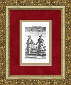 Жители Московии. Уникальная, старинная гравюра на меди 17 века Жители Московии. Уникальная, старинная гравюра на меди 17 века