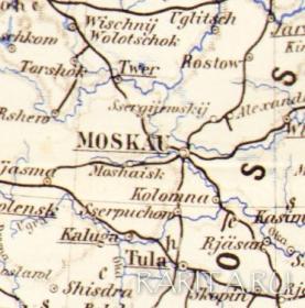 Европейская Россия, старинная карта с железными дорогами, 1878 г.