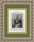 Портрет Николая I. Антикварная гравюра середины 19 века