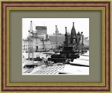 Москва, реставрация Красной площади. Фотография ТАСС 1974 года