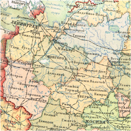 европейская россия, старинная карта, 1928 г., кабинетный формат