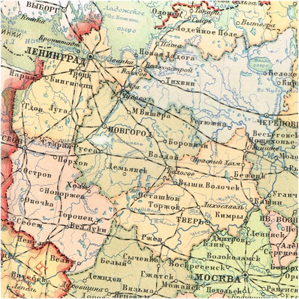 европейская россия, старинная карта, 1928 г., кабинетный формат