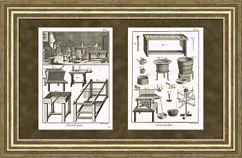 Изготовление свечей, в старинных гравюрах Дидро 18 века