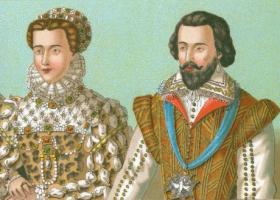 Европа XVI века: прически дам и кавалеров высшего общества, костюмы дворян. Антикварная хромолитография