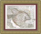 Австро-Венгрия, Босния и Герцеговина, Северная Италия, Юго-восточная Германия. Старинная карта 1870 г. с отдельным гравированным планом Вены