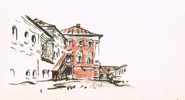 "Вологодский Кремль. Иосифовский корпус". Литография Э. Бернштейна