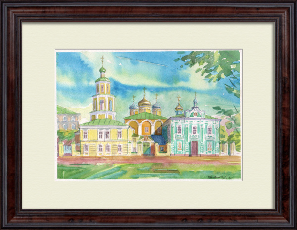 Казань, Никольский собор. Авторская акварель