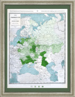 Общая площадь и распределение казенных лесов Европейской России. Старинная карта