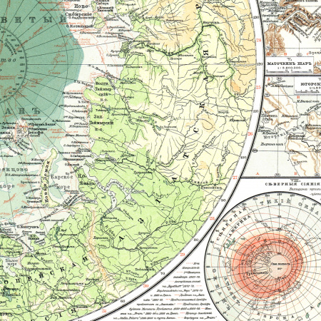 северная полярная карта, 1900-е гг., кабинетный формат
