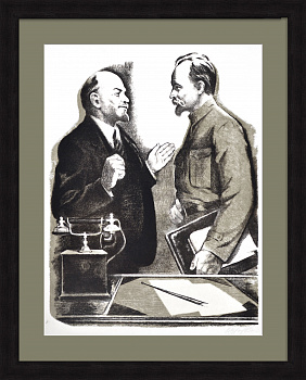 Ленин и Дзержинский. Старинная, авторская литография