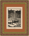 Погрузка дров, авторская ксилография Ивана Павлова, 1921