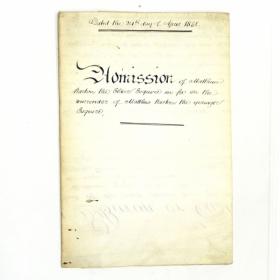 Права на землю, старинный рукописный документ, Англия, 1838 год