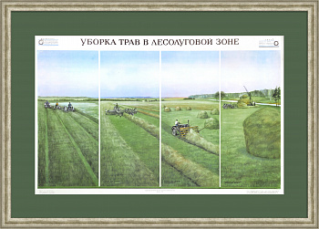 Сенокос в лесолуговой зоне. Редкий, старинный плакат