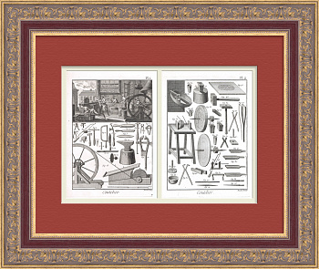 Мастерская ножовщиков и их инструменты. Старинные гравюры Мастерская ножовщиков и их инструменты. Старинные гравюры