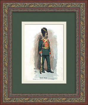 Дворцовый гренадер «Золотой роты». Русская армия, старинная гравюра