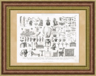 Культура Древнего Египта: музыка, кулинария, транспорт, мода, оружие и тд. Антикварная гравюра