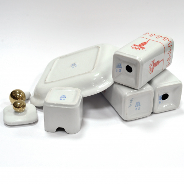 редкий набор для специй. олимпиада-80, советский фарфор