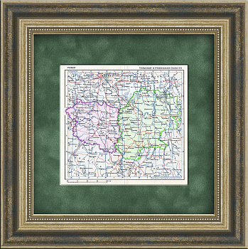 Рязанская и Тульская область, карта 1939 года