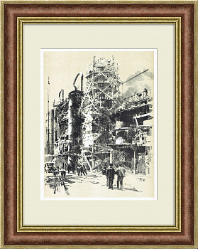 Люберецкий крекингзавод (Московский перерабатывающий), винтажная иллюстрация