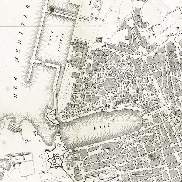 антикварный план марселя, кон. 19 в.