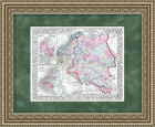 Россия в Европе и Скандинавия (Норвегия, Швеция, Дания). Антикварная карта 1867 года