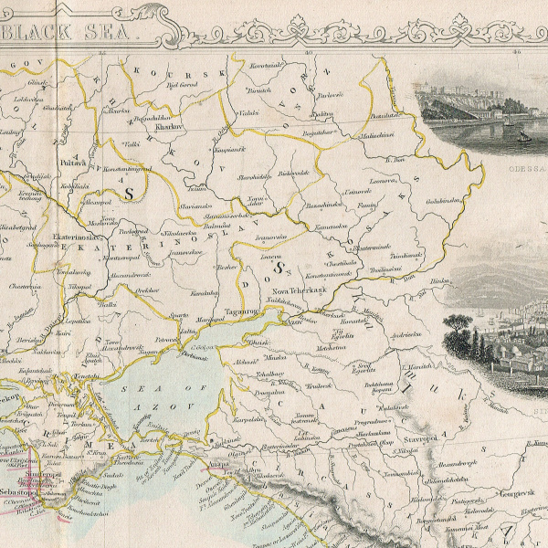 Черное море: Россия, Крым, Турция, Кавказ, антикварная с гравюрами, 1860 г. Военные, силовики черное море: россия, крым, турция, кавказ, антикварная с гравюрами, 1860 г.
