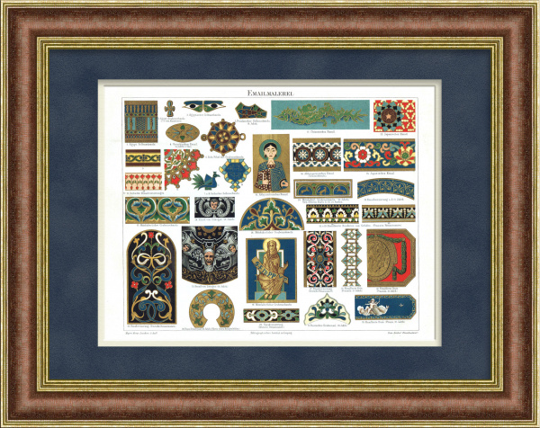 Ювелирное дело, эмаль в традициях разных стран. Хромолитография в раме