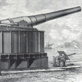 Артиллерийские орудия фирмы Крупп, антикварная литография
