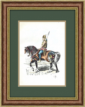 Вождь племени галлов. Редкая цветная литография