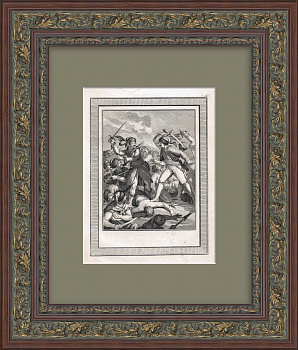 Князь Александр Невский. Битва со шведами. Редкая гравюра